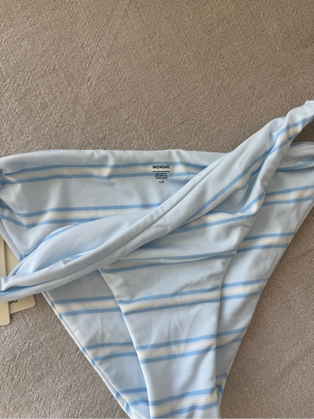 NWT Monday Swimwear Tulum Bikini Bottom Ice Stripe L/V - Picture 2 of 7